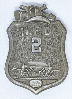 Great 1870s Hoboken NJ Fire Department Hook & Ladder Company No 2 Badge