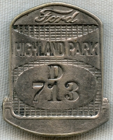 Rare 1920's-30's Radiator Shape Ford Employee Badge from Highland Park Badge