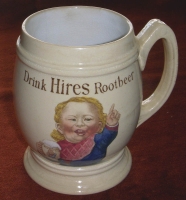 1906 Date-Marked Mettlach-Made Hires Root Beer Advertising Mug
