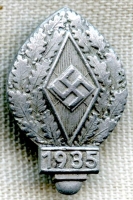 Scarce 1935 Hitler Youth Donation Lapel Pin or Tinnie