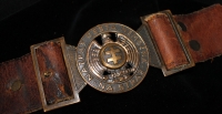 Rare, Ca. 1940 Slovak Hlinka Guard Leader's Buckle in Bronze with Remnants of Undress Leather Belt