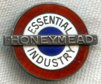 Beautiful WWI Honeymead Corp. Essential Aircraft Industry War Worker Badge by Eisenstadt