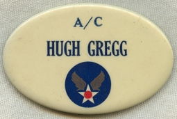 Early WWII Ca 1942 USAAF Aviation Cadet Badge of NH Governor Hugh Gregg