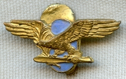 RARE Early WWII Italian Airforce Downed Pilot Next of Kin Memorial Lapel Pin by Pagani, Milano