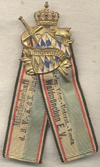 Great Imperial Bavarian Veteran's Ribbon from Waldmunchen
