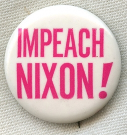 Early 1970s Anti-War "Impeach Nixon" Celluloid Pin