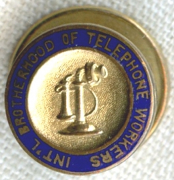 Circa 1910s International Brotherhood of Telephone Workers' Union Member Lapel Pin