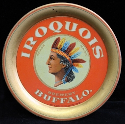 Gorgeous Ca. 1900 Iroquois Brewery Tip Tray with Indian Head from Buffalo, New York