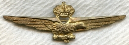 Nicely Detailed Early WWII Italian Air Force Pilot Wing in Stamped Brass