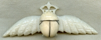Great Early WWII North Africa RAF Sweetheart Wing w/ Scarab made in Ivory and Silver Wire