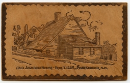 Early 1900s Leather Postcard of Jackson House, Portsmouth, New Hampshire