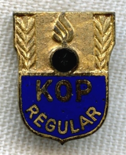 Early WWII (Circa 1942) Kansas Ordnance Plant (KOP) "Regular" Worker Lapel Pin by Greenduck Co.