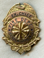 Lovely 1930's Kenilworth, NJ Fire Dept Ex. Chief Badge.