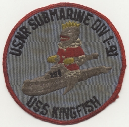Early 1950s US Navy Reserve Submarine Division 1-41 USS Kingfish Patch