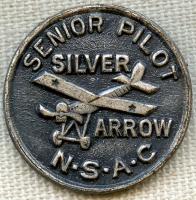 Ca. 1930 Kingsbury Toys National Silver Arrow Club Senior Pilot Pin