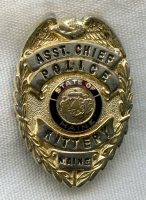 Cool Old 1960s Kittery, Maine Assistant Chief of Police Wallet Badge