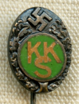 1930's Nazi Germany KKS Kartell for Hunting & Sport Silvered Bronze Stick Pin