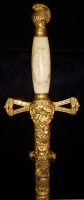 Wonderful Named 1880s-1890s Knights Templar Sword with Scrimshaw Handle in Excellent Condition