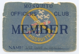 Korean War USAF Mosquito Officers' Club Card
