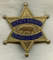 Beautiful Scarce 1930s Los Angeles Co., California Deputy Sheriff Star Probationary Badge