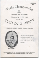 1961 Laconia, New Hampshire World Championship Sled Dog Derby Program with News Clippings