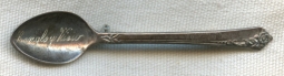Beautiful 1930s Miniature Sterling Spoon Brooch Langley View, Virginia Souvenir