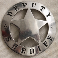 Great Large 1890's - 1900's Old West Stock Deputy Sheriff Circle Star Badge in the Kansas Style