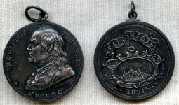 Ca. 1859-60 Pair of Boston Public Schools "City Medal" - Boys & Girls Type Awarded to Siblings