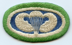 Gorgeous Late '40's US Army 511th Airborne Oval, Medium Bright Green & White Border Variant