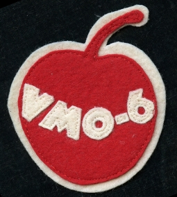 Wonderful Mid-Late 60's USMC VMO-6 "Cherry Six" Baseball Cap Patch Made in Japan