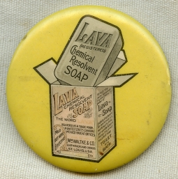 Great Ca 1900 LAVA Soap Advertising Celluloid Pocket Mirror be the Parisian Novelty of Chicago