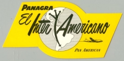 1950s Panagra Air Lines Baggage Label