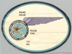 1940s South African Airways Baggage Label