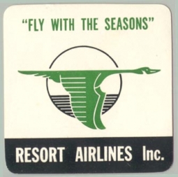 1950s Resort Airlines Baggage Label