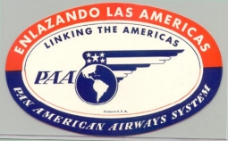 1940s Pan American Airways System Baggage Label