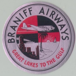 1930s Braniff Airways Baggage Label