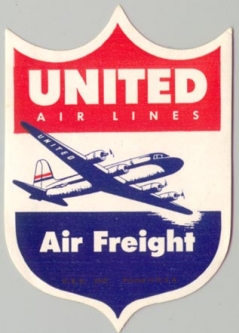 1940s United Air Lines Air Freight Label