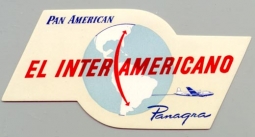 1950s Panagra (Affiliate of Pan American) Baggage Label