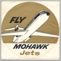 1960s Mohawk Airlines "Fly Mohawk Jets" Baggage Label