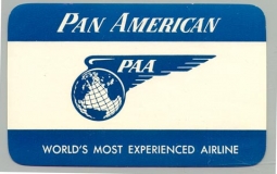 1940s Pan Am "World's Most Experienced Airline" Baggage Label