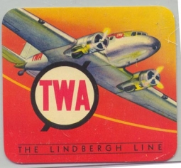 1930s TWA "The Lindbergh Line" Baggage Label