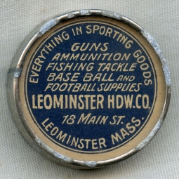 Great Ca. 1900 Pocket Compass for Leominster (Massachusetts) Hardware Co. Sporting Goods Store