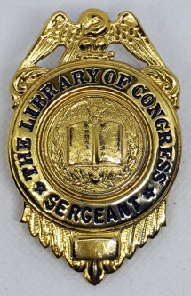 1990's - 00's Library of Congress Police Sergeant Hat Badge RARE