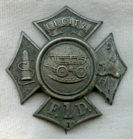 1870s-80s Long Island City Queens, NY FD Astoria Engine No.1 Badge #1