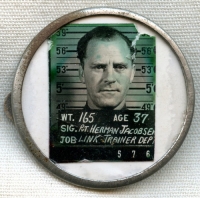 Rare WWII USAAF Link Trainer Department Photo ID Badge by A.E. Co.