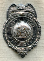 Ca. 1930s Littleton, Colorado Fire Dept. Engineer Badge