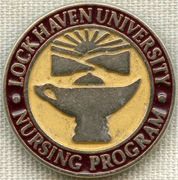 1990's Lock Haven University Nursing Program (School) Graduation Pin with Original Owner's Initials