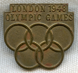 Scarce London 1948 Olympic Games Brass Pin XIV Olympiad