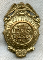 1870s-1880s Long Island City (Queens), New York Exempt Firemen's Association Badge #54