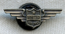 Late 1940s United Airlines 1 Year of Service Lapel Pin